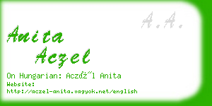 anita aczel business card